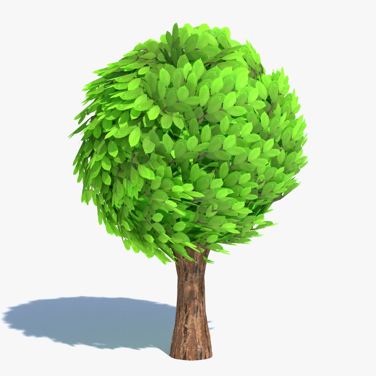 Cartoon-Baum rund 3d model