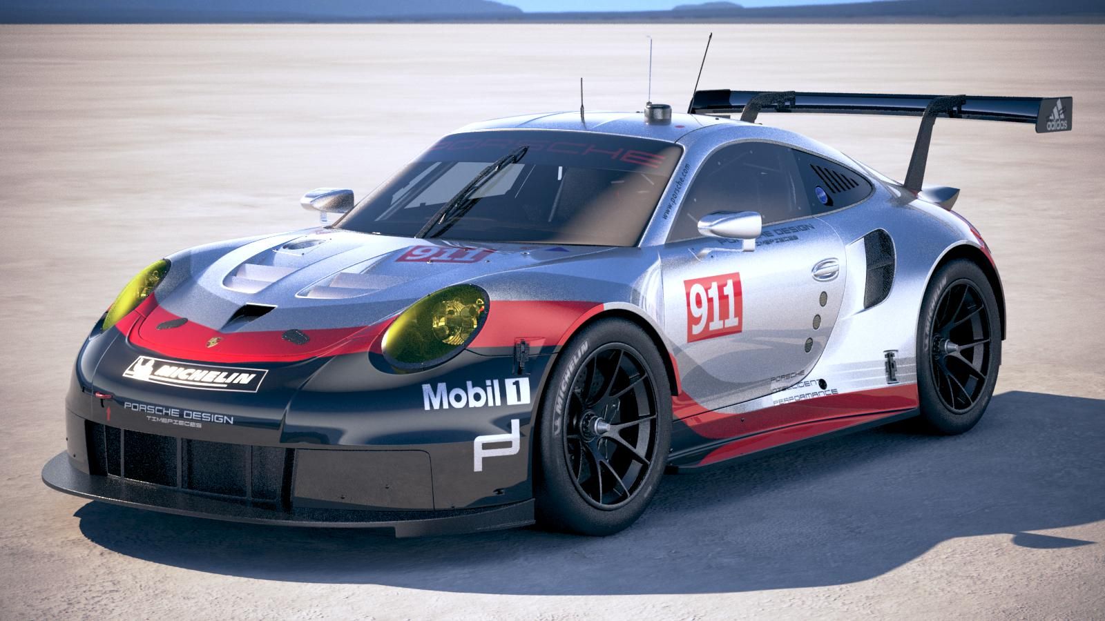 Porsche 911 RSR 2017 3d model