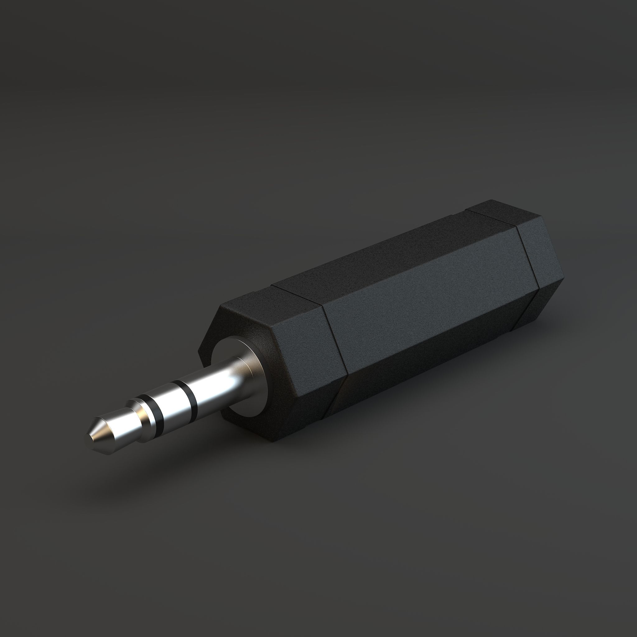 Buchse Audioadapter 3,5 mm bis 6,5 mm 3d model