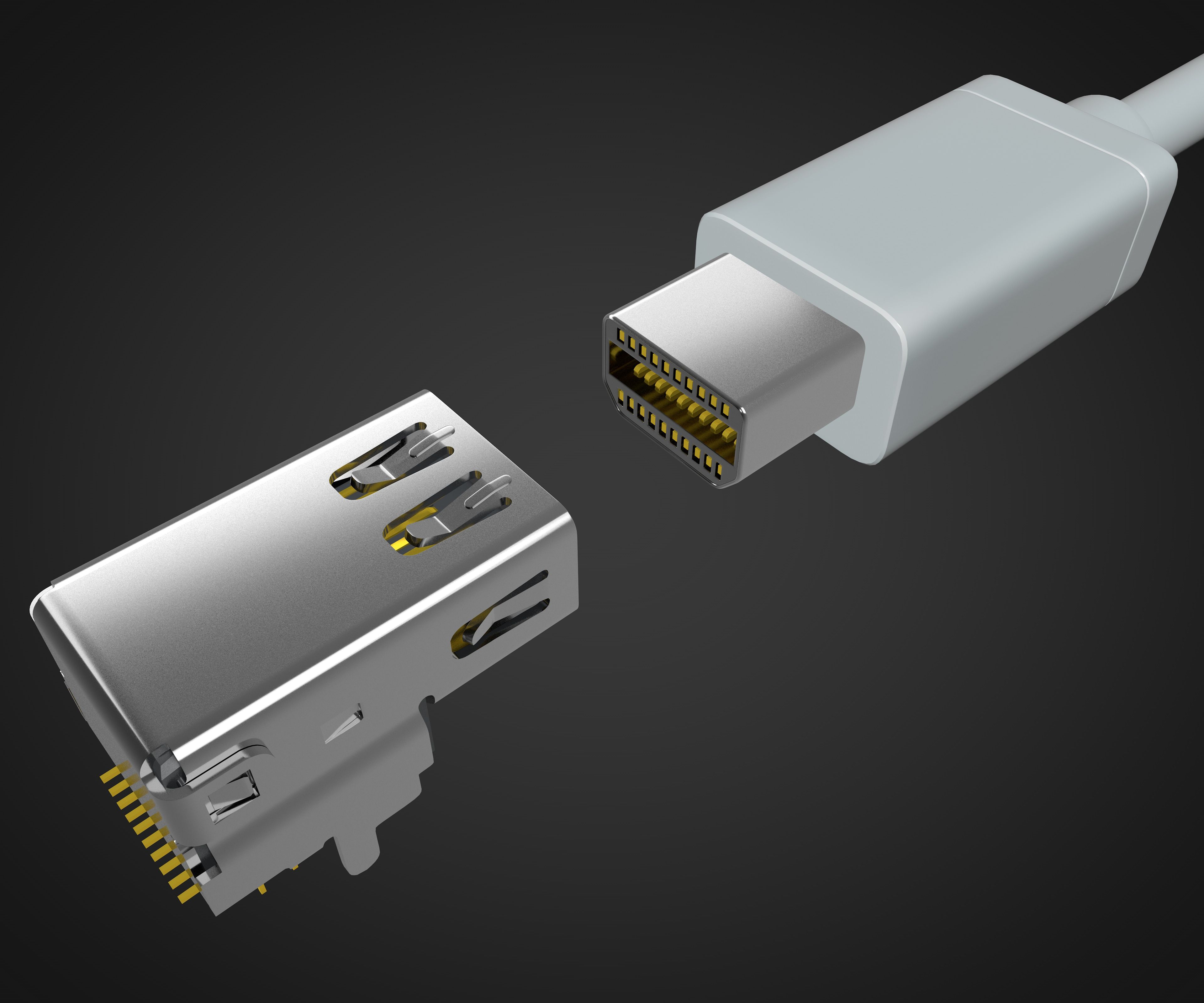 Mini-Displayport-DP-Anschluss 3d model