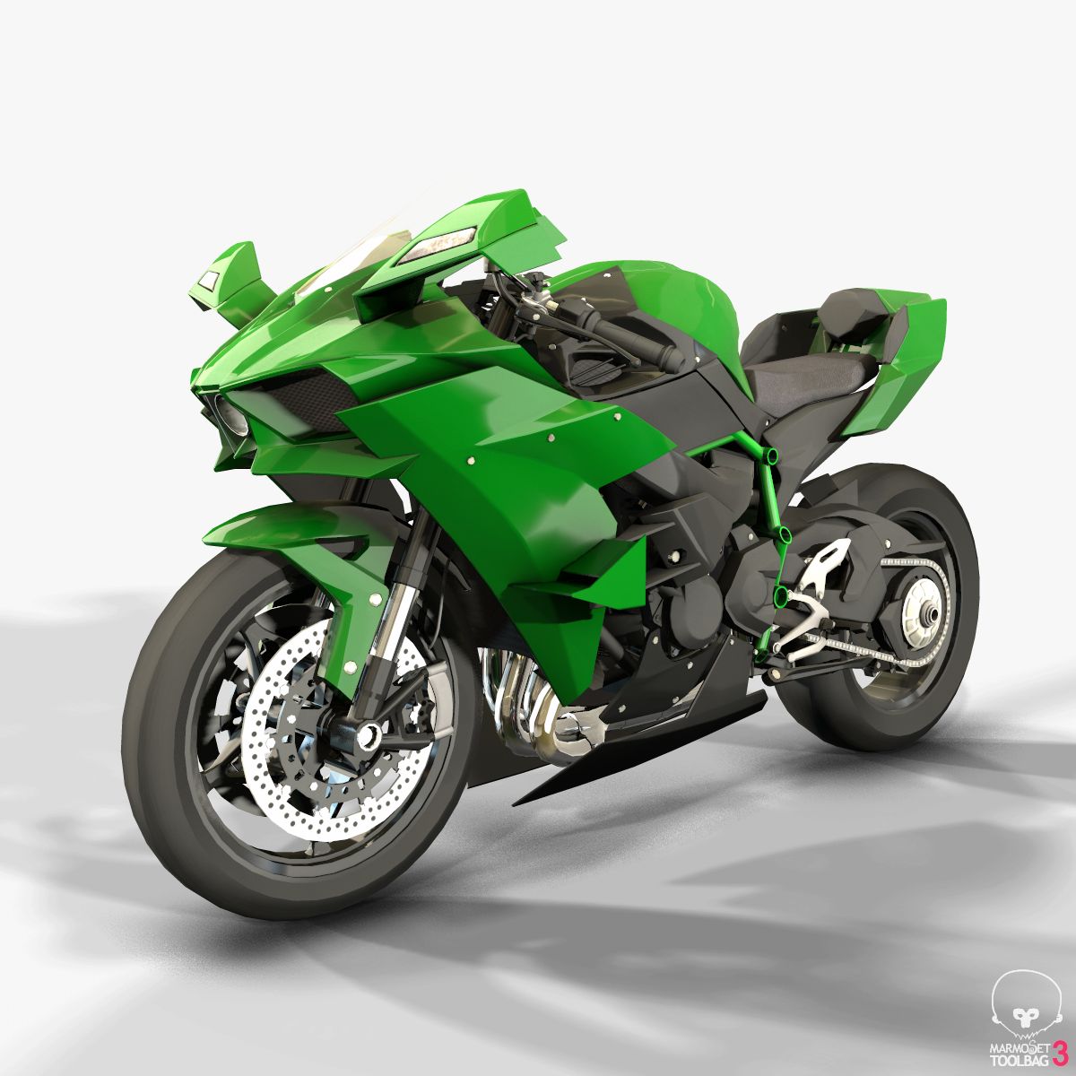 Kawasaki Ninja H2R Low Poly 3d model