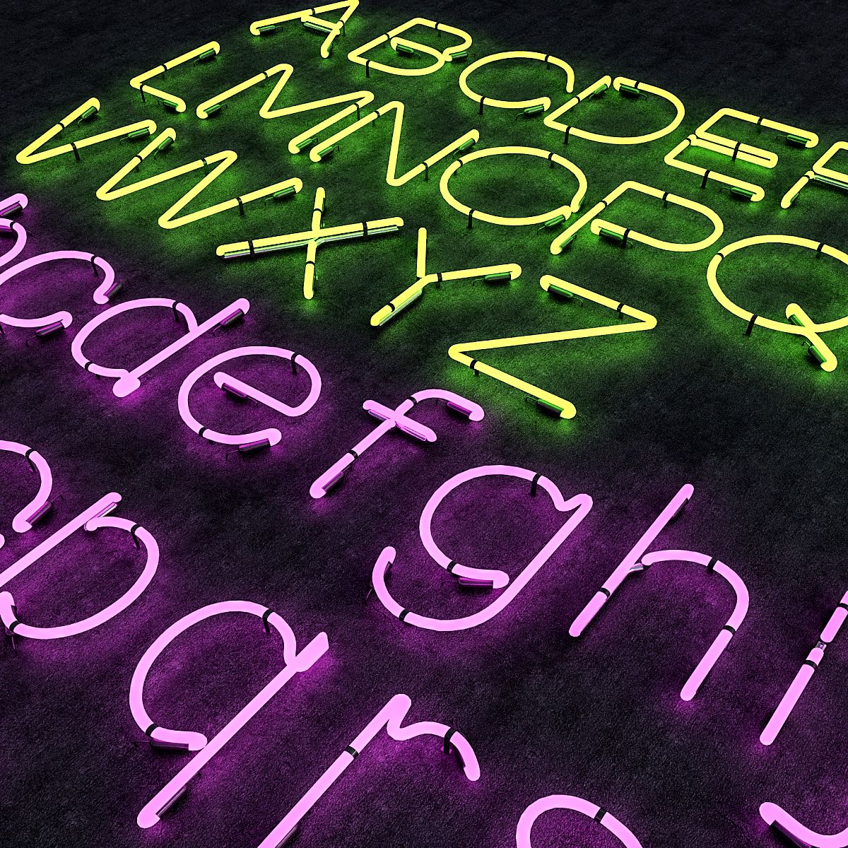 Neon Alphabet 3d model