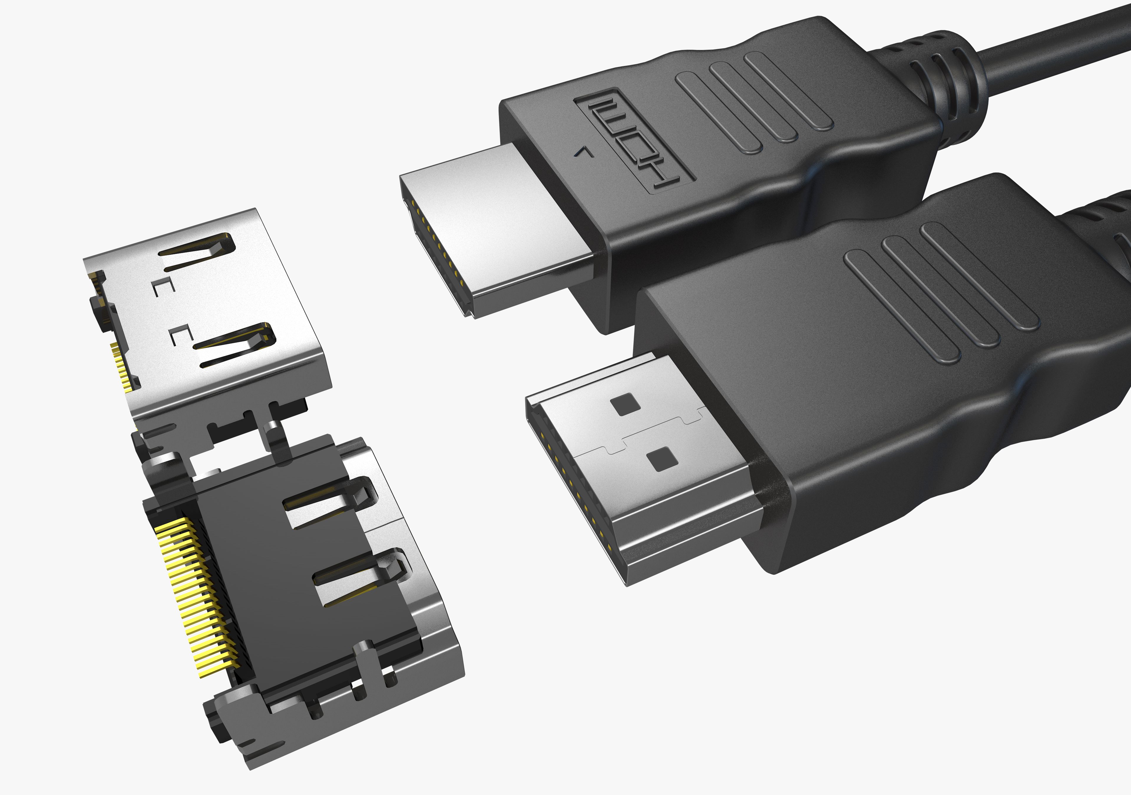 HDMI-Stecker und -Buchse 3d model