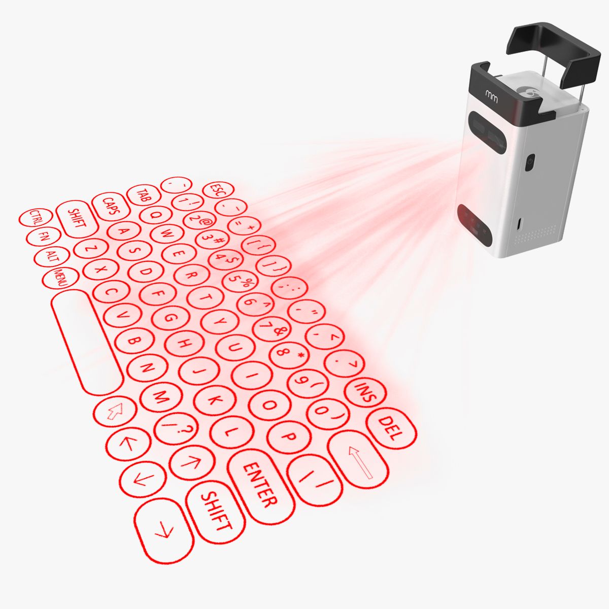 Tragbare kabellose Lasertastatur MikaMax mm 3d model