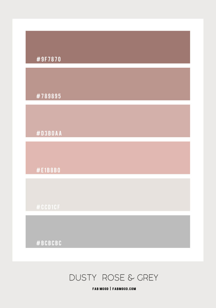 Dusty Rose and Grey Colour Scheme For Bedroom