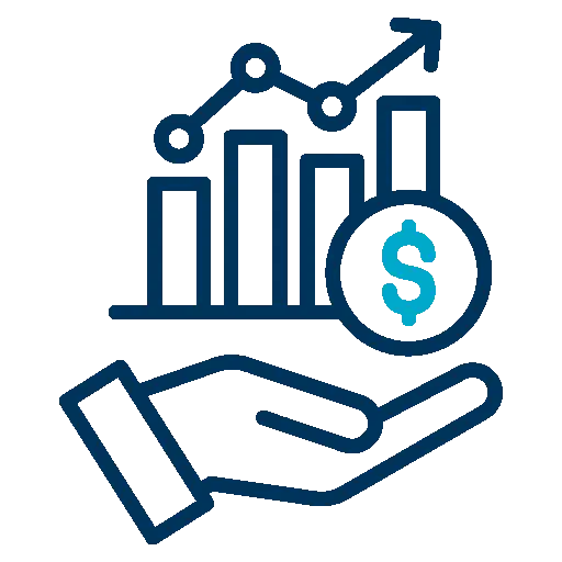 Financials icon dark blue and teal