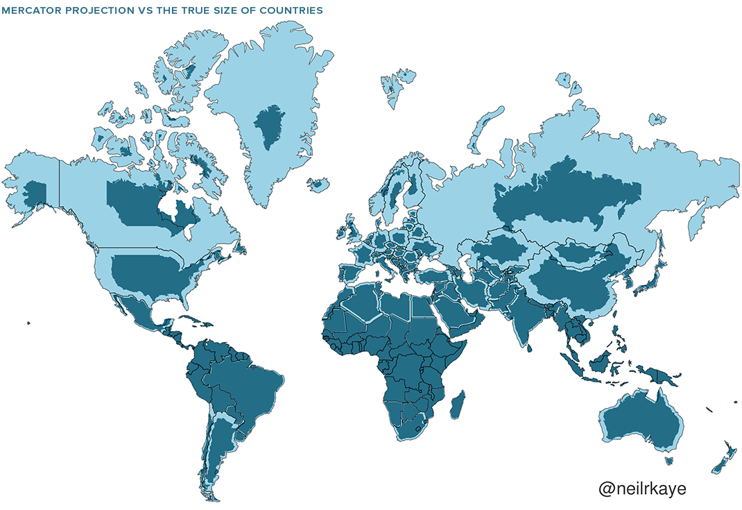 World Map To Scale Accurate