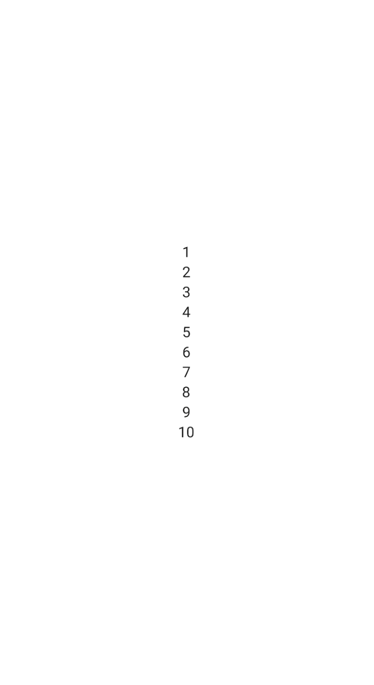 Vertical Line of Numbers