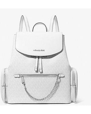 Michael Kors Jet Set Medium Pebbled Leather Backpack - White