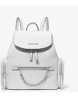 Michael Kors Jet Set Medium Pebbled Leather Backpack - White