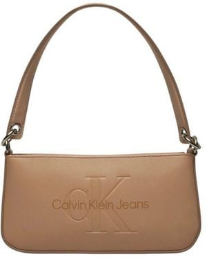 Calvin Klein Beige Polyethylene Handbag - Brown