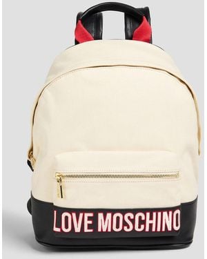 Love Moschino Embroidered Canvas Backpack - White