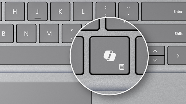 The physical Copilot key on the keyboard of new Windows 11 devices.