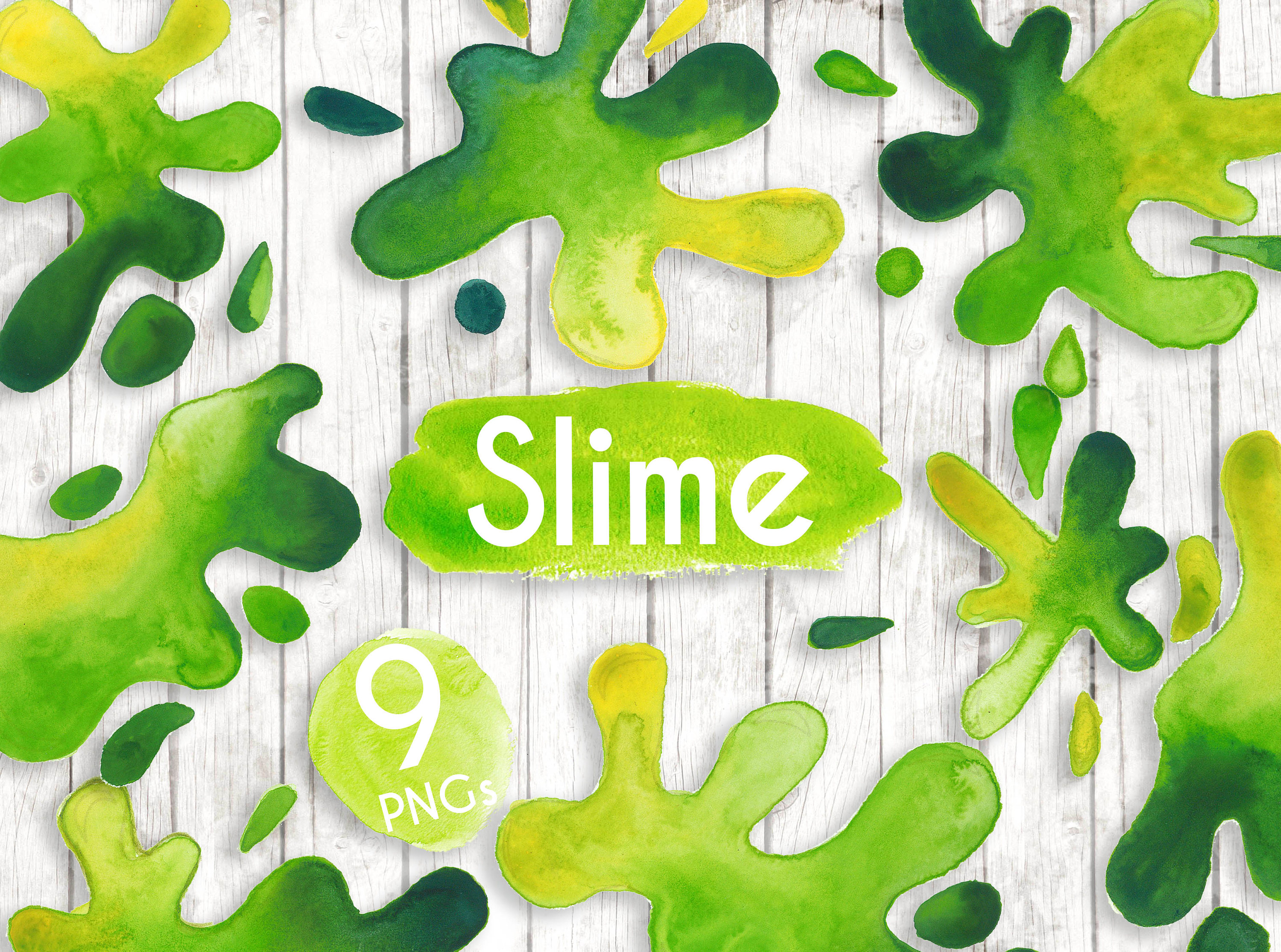 Gooey slime clipart watercolour halloween planner digital clip