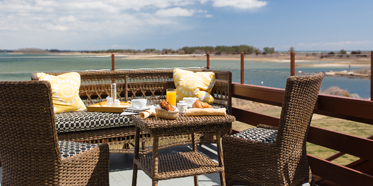 Terrace with a Sea View at Weekapaug Inn