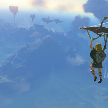 Link paragliding in Zelda Tears of the Kingdom