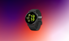 Garmin vivoactive 5 smartwatch on purple background