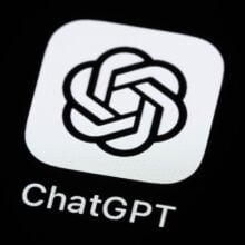 ChatGPT app logo close up on a smartphone