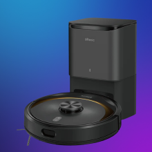 Ultenic T10 Elite robot vacuum on a purple gradient background