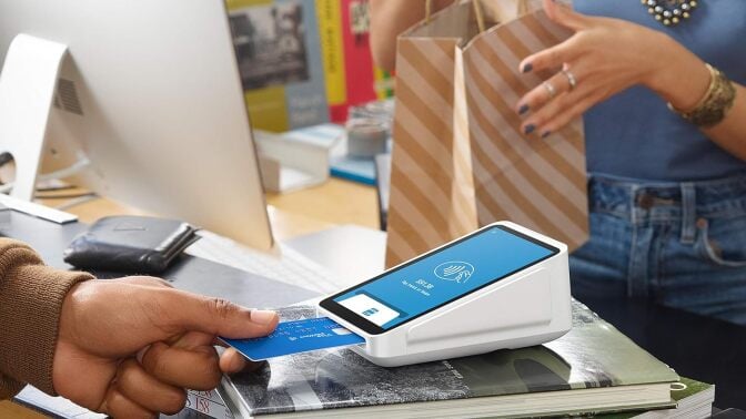 a small business uses Square Terminal at checkout