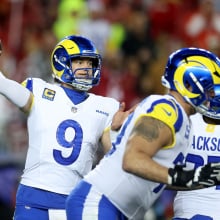 Matthew Stafford of the Los Angeles Rams throws a pass