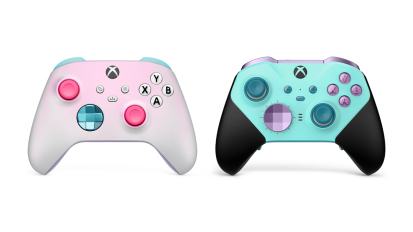 two custom xbox controllers