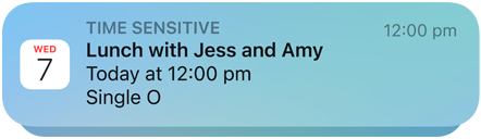 Image of Calendar app push notification