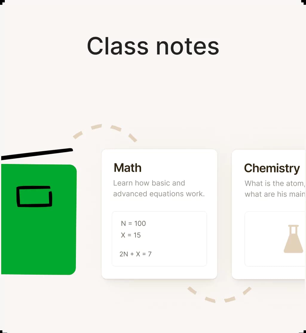 A UI rappresentation of class-notes