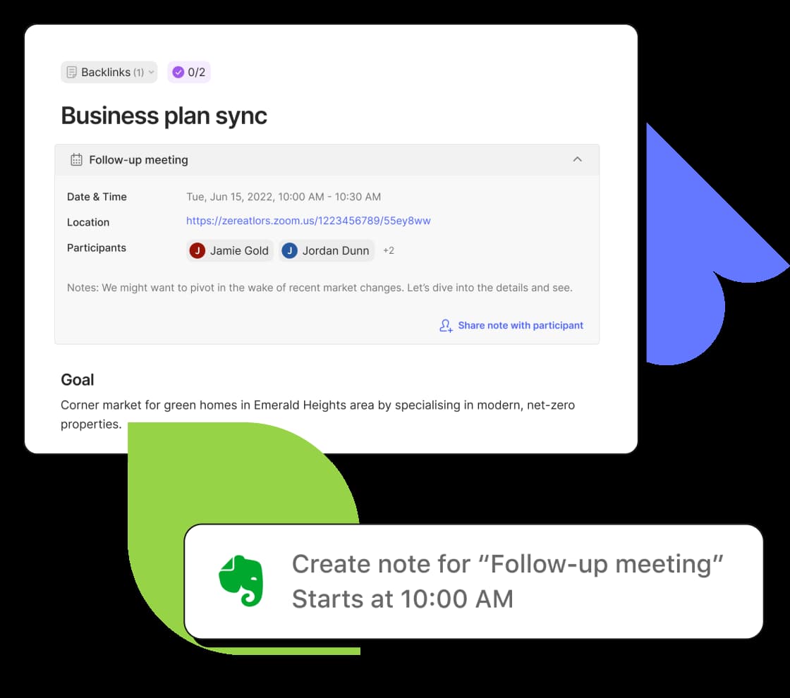 A UI rappresentation of meeting-notes-alert