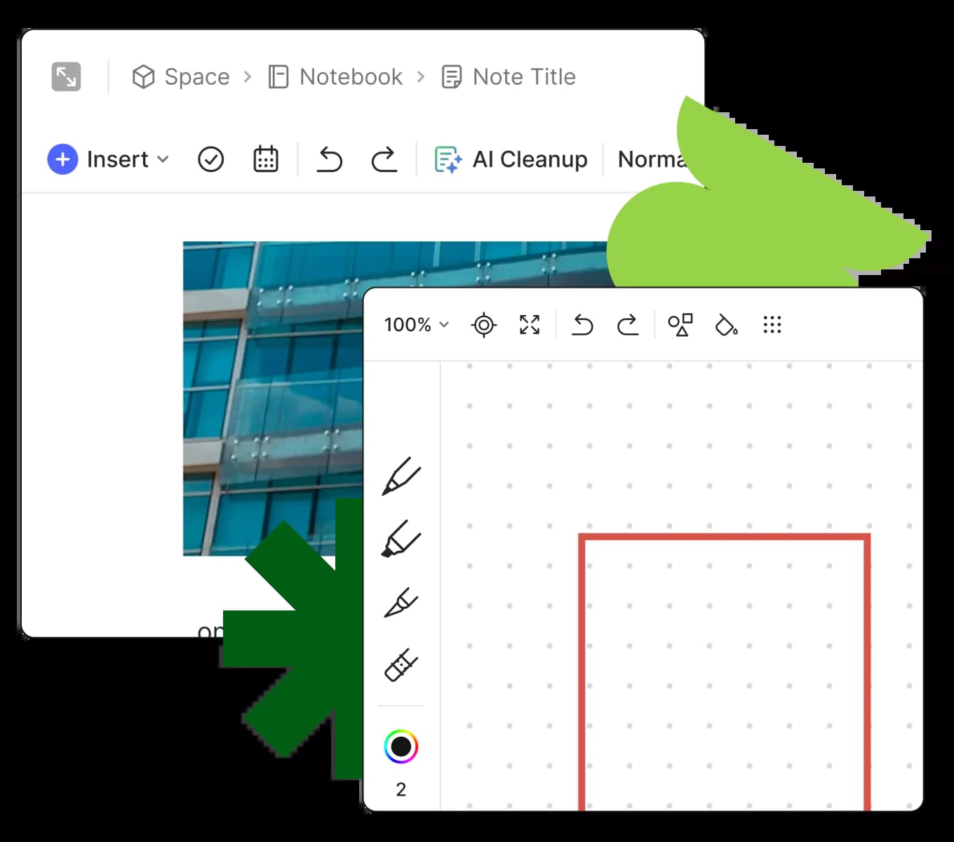 A UI rappresentation of sketches