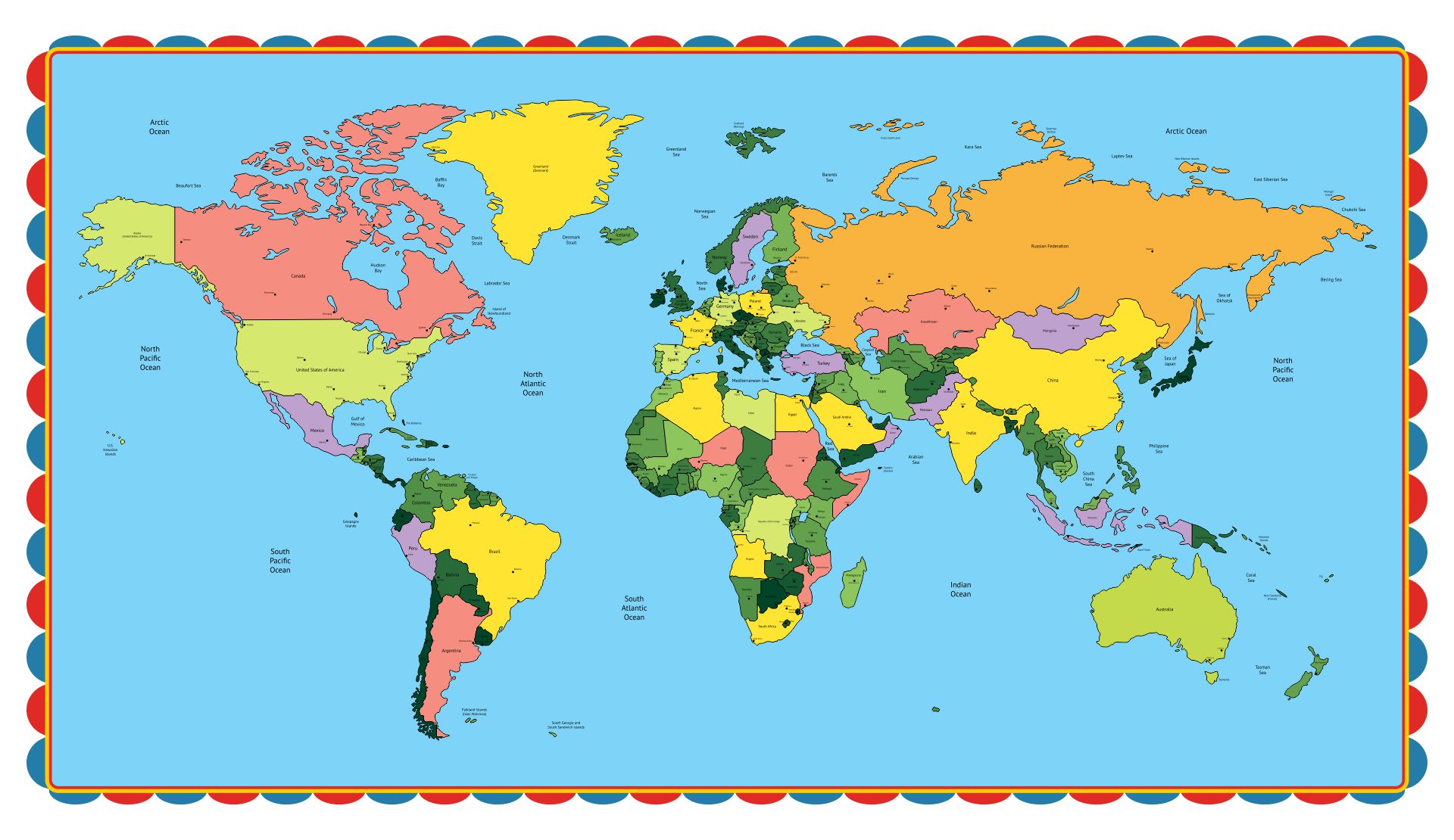 World Map A4 Printable - Printable World Holiday