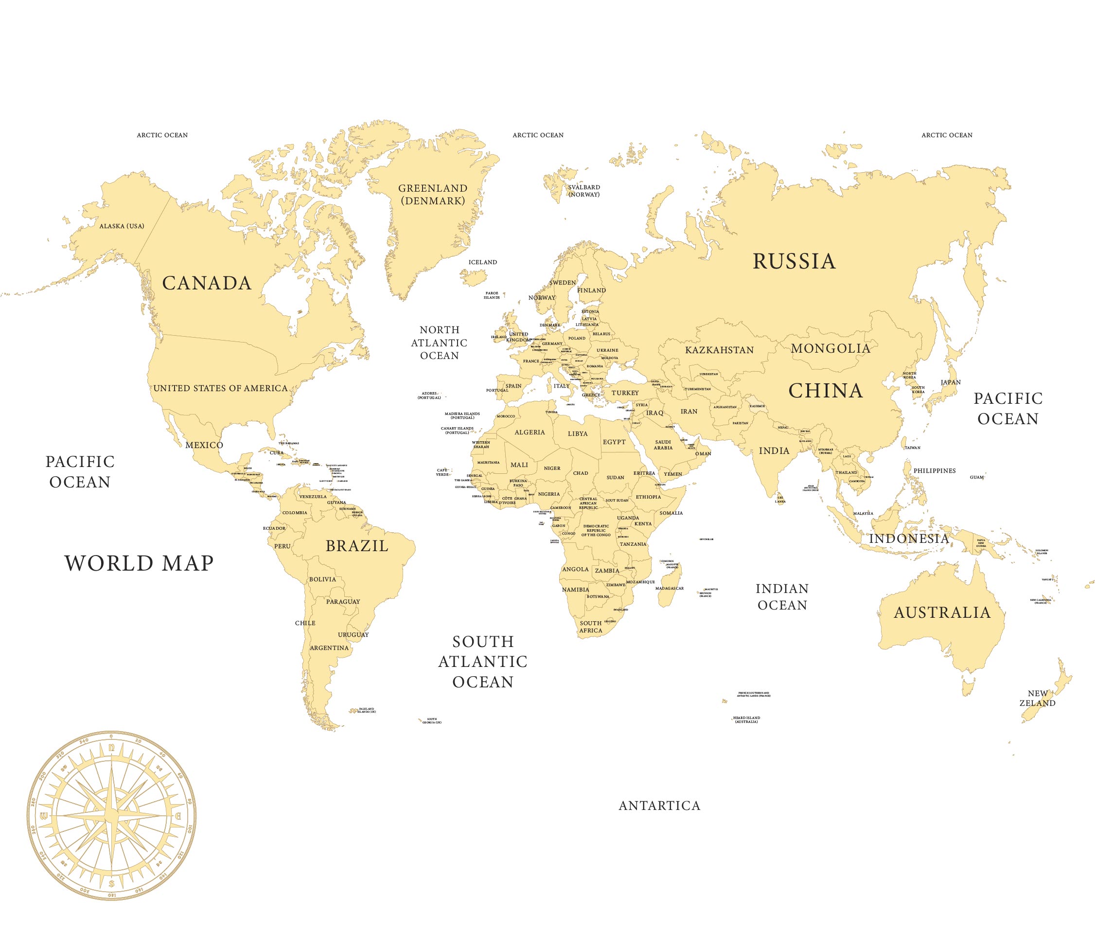 Printable World Map With Countries For Kids - United States Map image.