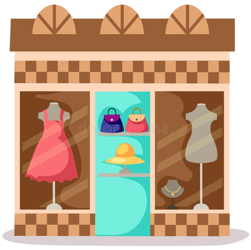 Beautiful Fashion Boutique Frontdoor. Stock Vector - Illustration of ...