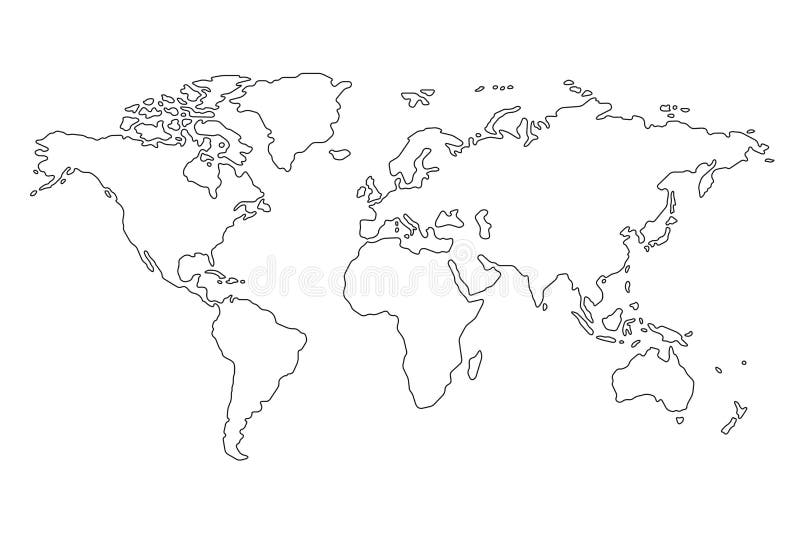 Black World Map Globe Isolated on White Background Stock Vector ...