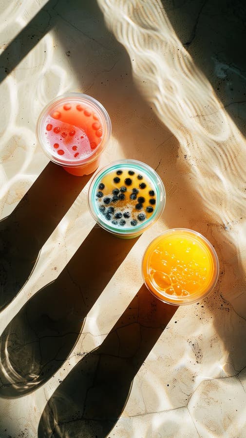 Top View of Assortment of Aesthetic Bubble Teas. Drink with Tapioca ...