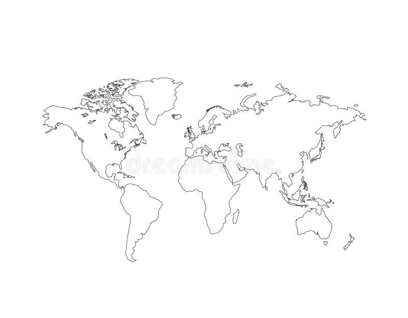 World Map Vector Isolated on White Background. Globe Worldmap Icon ...