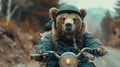 Bear Riding a Motorcycle