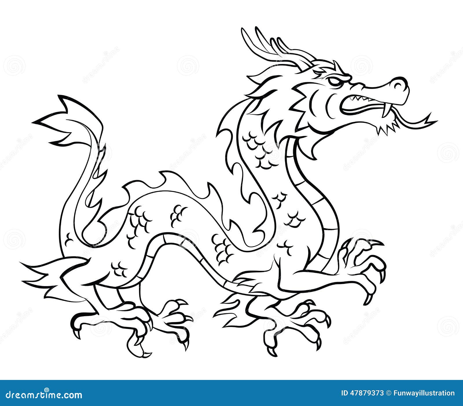 Dragon stock vector. Illustration of decorative, japanese - 47879373