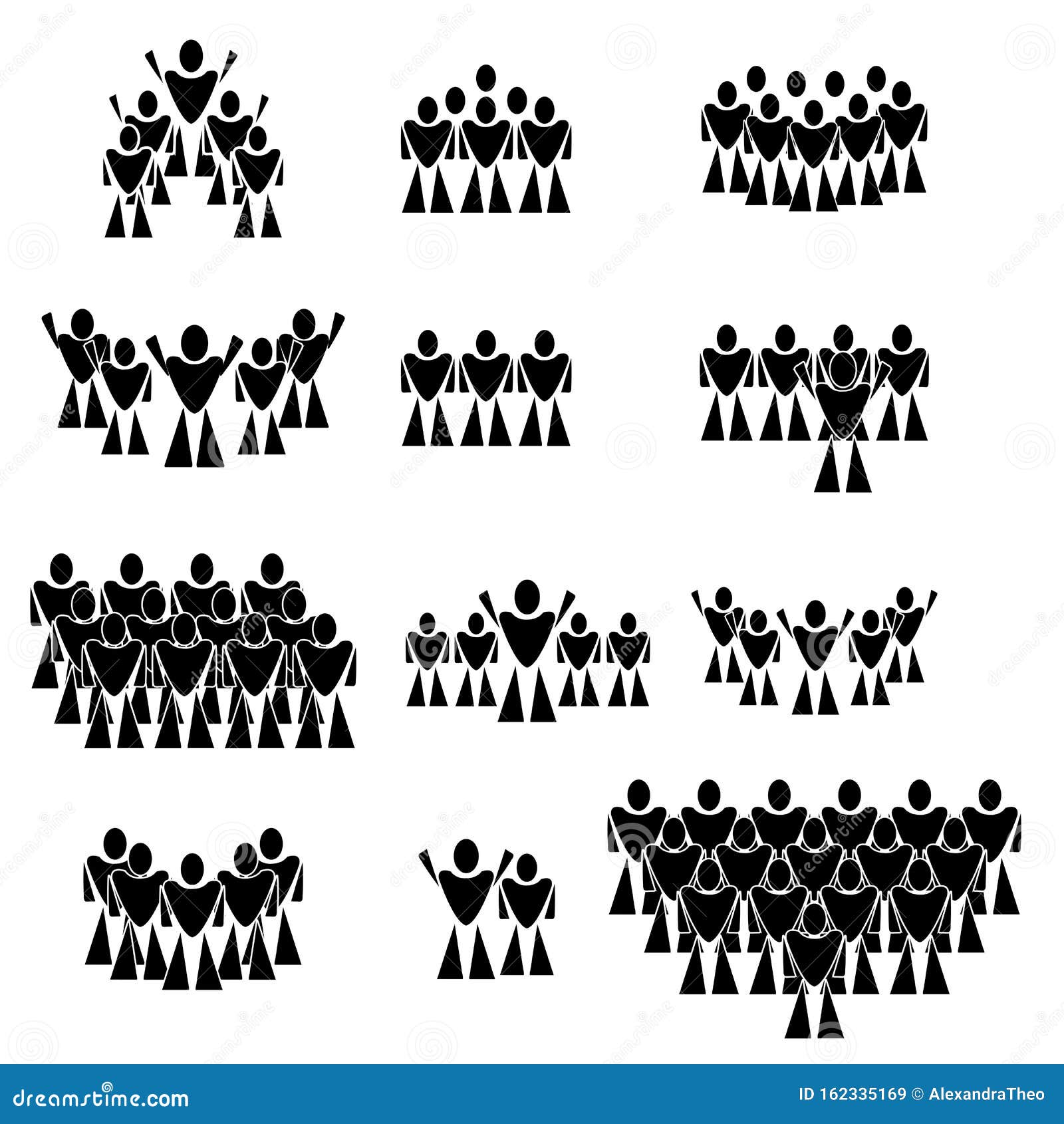 People Icon; Group of People Icon Set Stock Vector - Illustration of ...