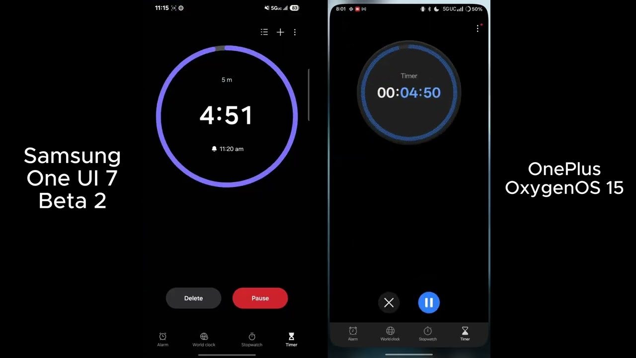 One UI 7 beta 2 vs Oxygen OS 15 live notification animation comparison - YouTube