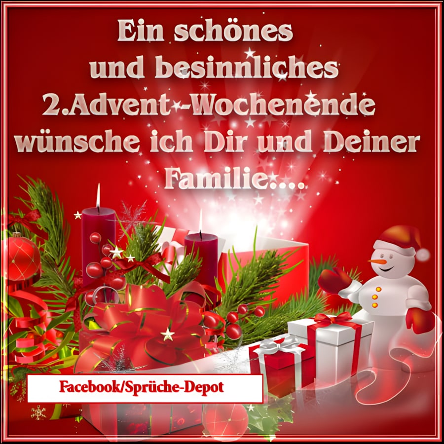 Ein schönes und besinnliches 2. Advent-Wochenende wünsche ich Dir und...