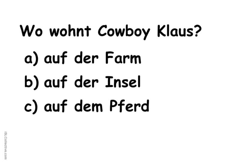 Fragen zu dem Kurzfilm "Cowboy Klaus und das pupsende Ponny"