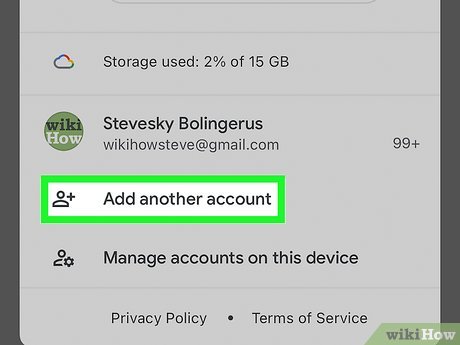 Step 2 Tap Add another account.