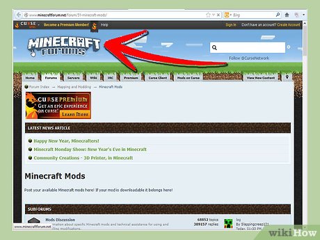 Step 2 Vind een geschikte Minecraft mod website.