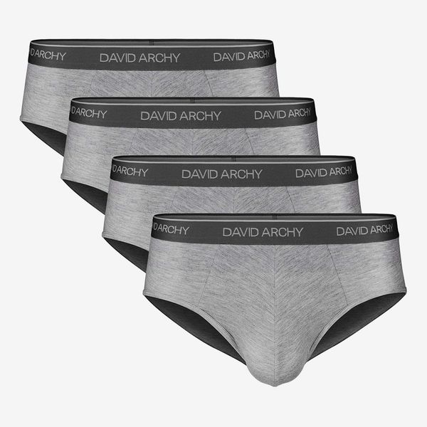 David Archy Men’s 4-Pack Bamboo Rayon Soft Lightweight Pouch Briefs