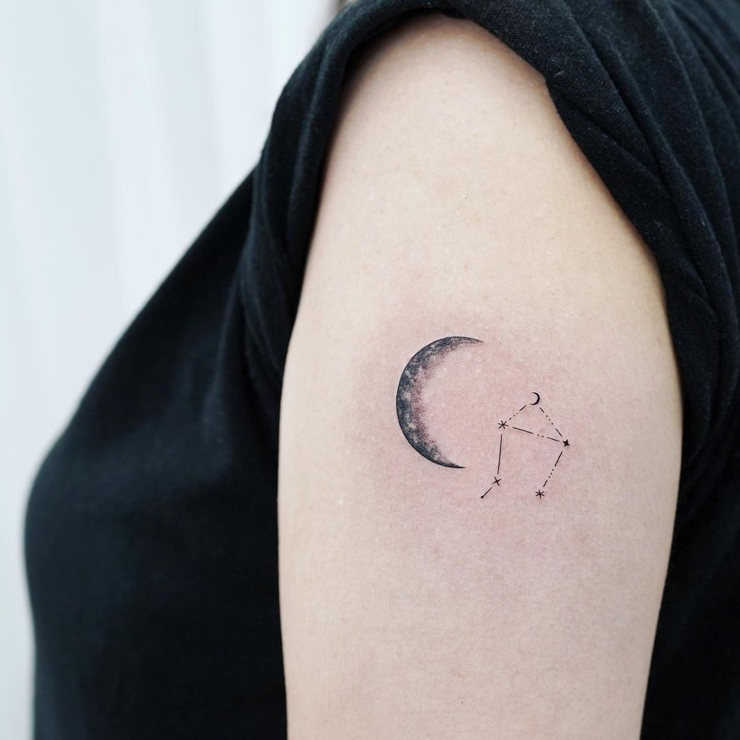 Buy Black Crescent Moon Sparkling Stars Temporary Tattoo Small Online in  India  Etsy