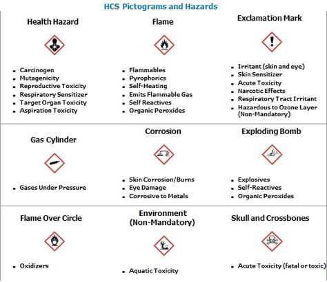 OSHA symbols for health hazards | Ozone layer, Health, Osha