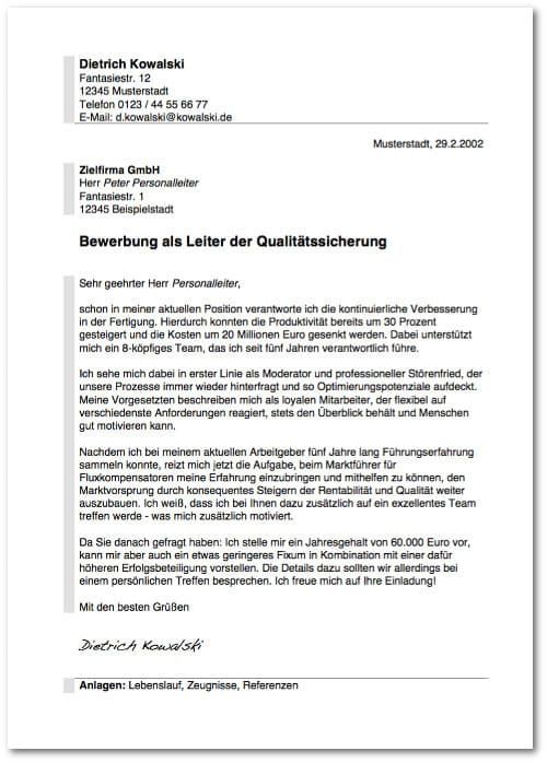 Beispiele Bewerbung Anschreiben