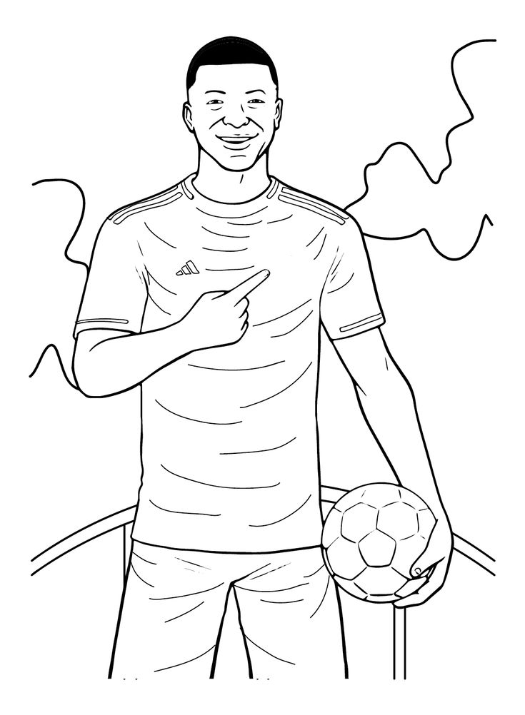 Kylian Mbappé Coloring Pages