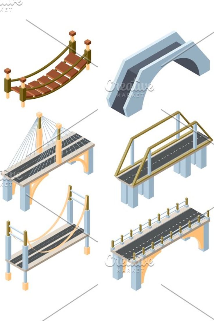 Different types of bridges isometric | Exterior design, Isometric, Ho ...